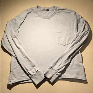 Brandy Melville Long Sleeve Cuffs Pocket Tee Blue